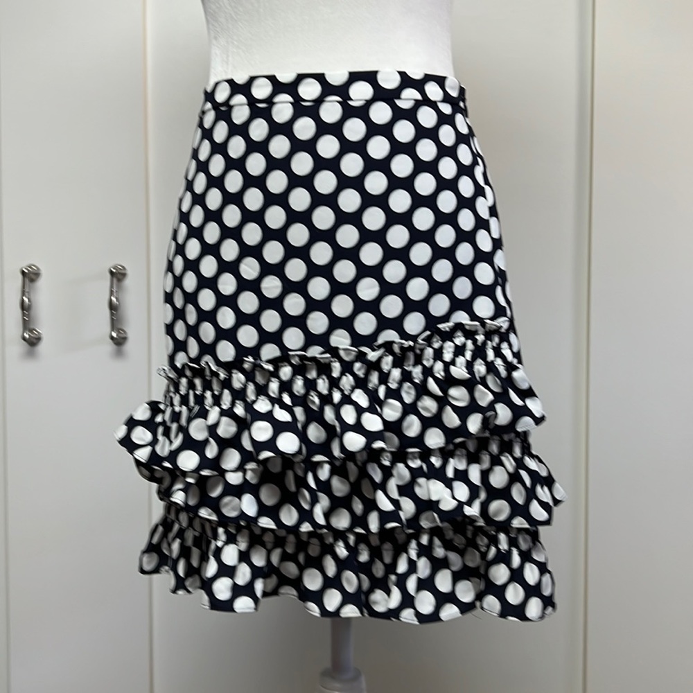 J. Crew Navy Polka Dot Skirt